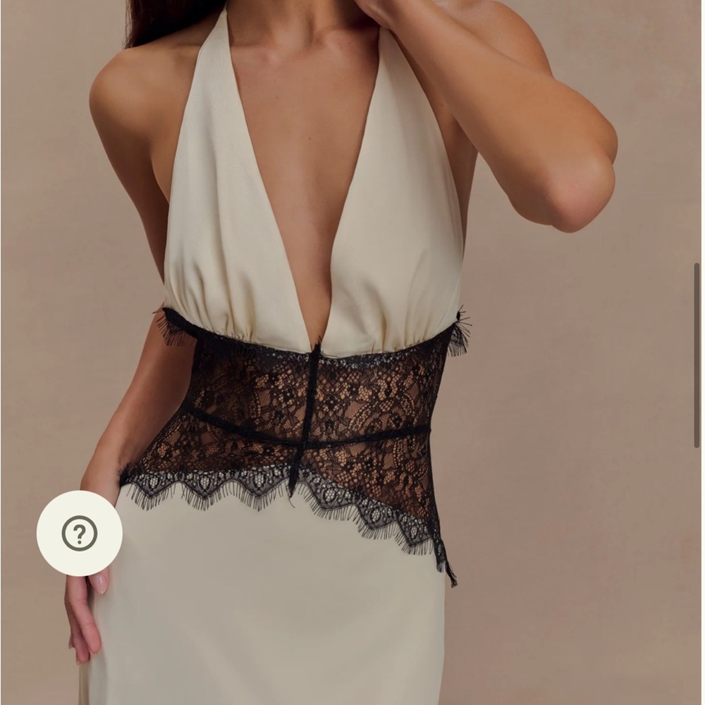 MESHKI Dinah
Lace And Satin Maxi Dress - Black/Ivory - Picture 3 of 3